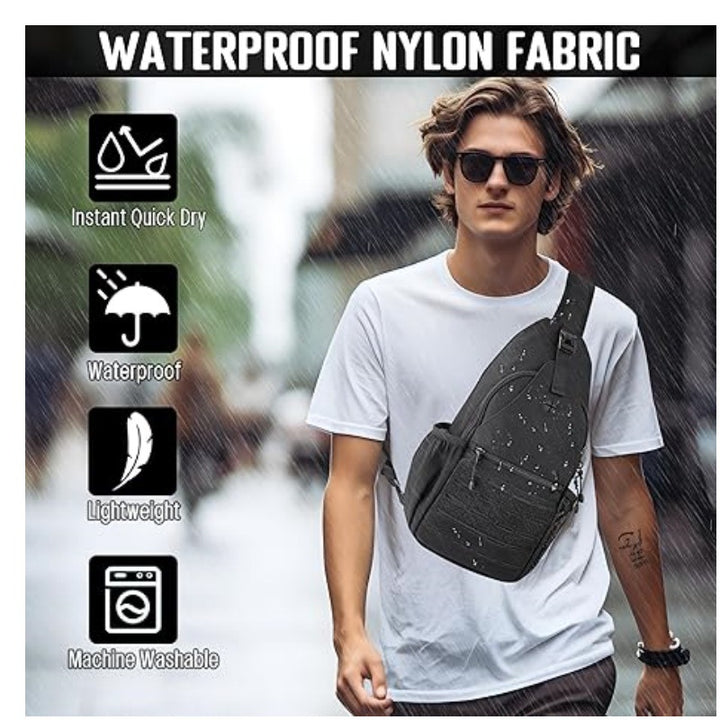 More ergonomic sling backpack with multiple compartments and practical holders Stornfield