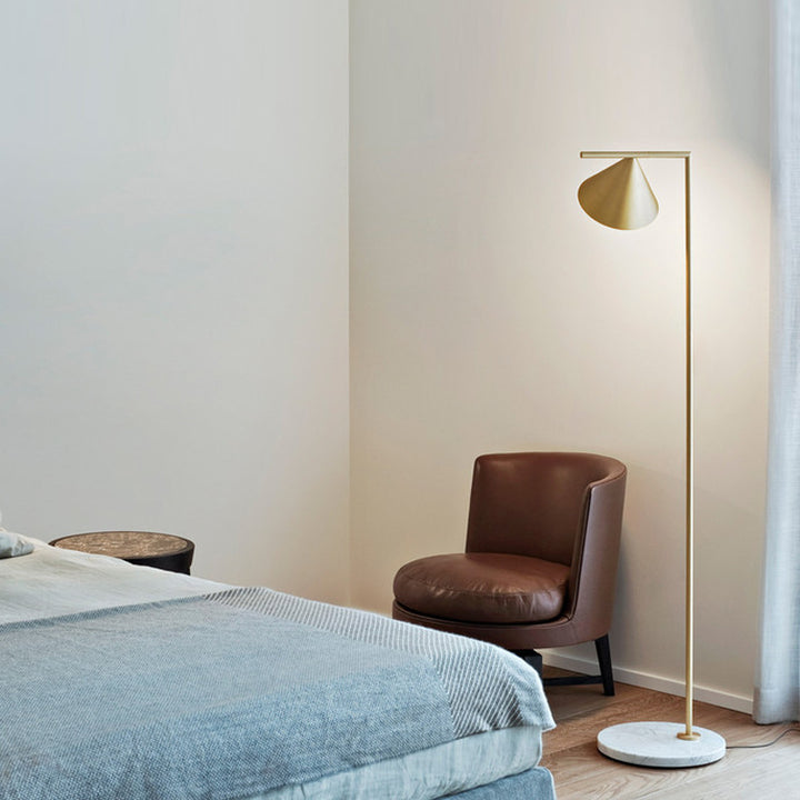 Artistic Floor Lamp with Sleek Cone Shade