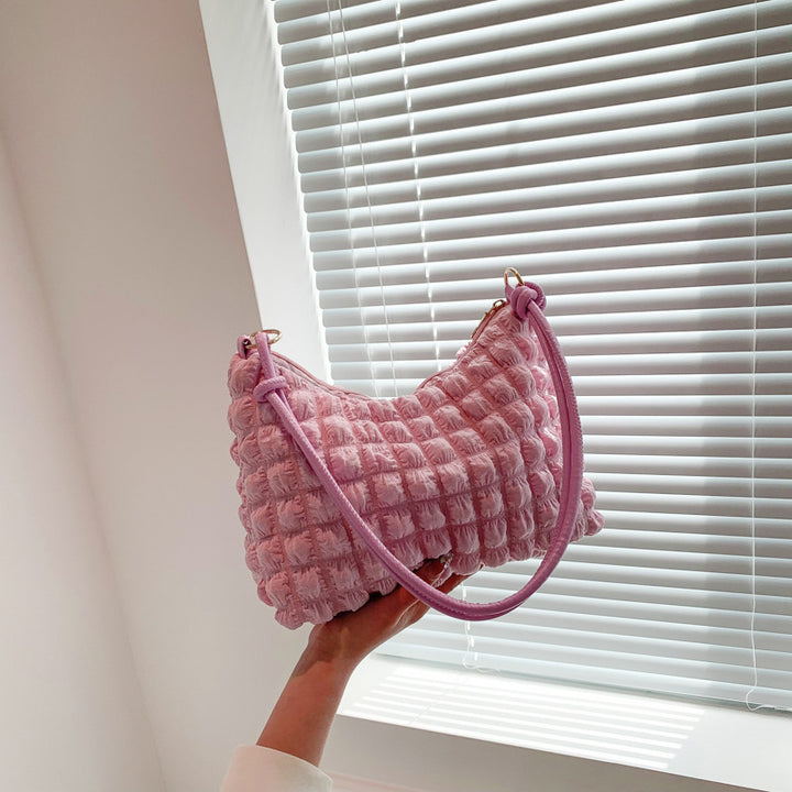 Plush Textured Satchel Bag