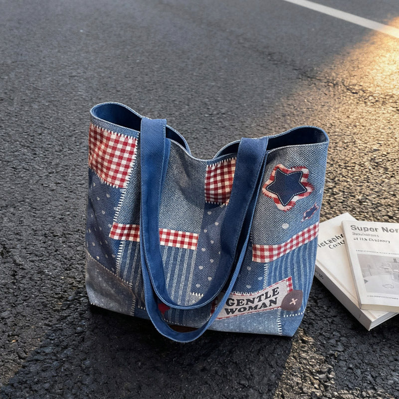 Chic Denim Patchrk Tote Bag Stornfield