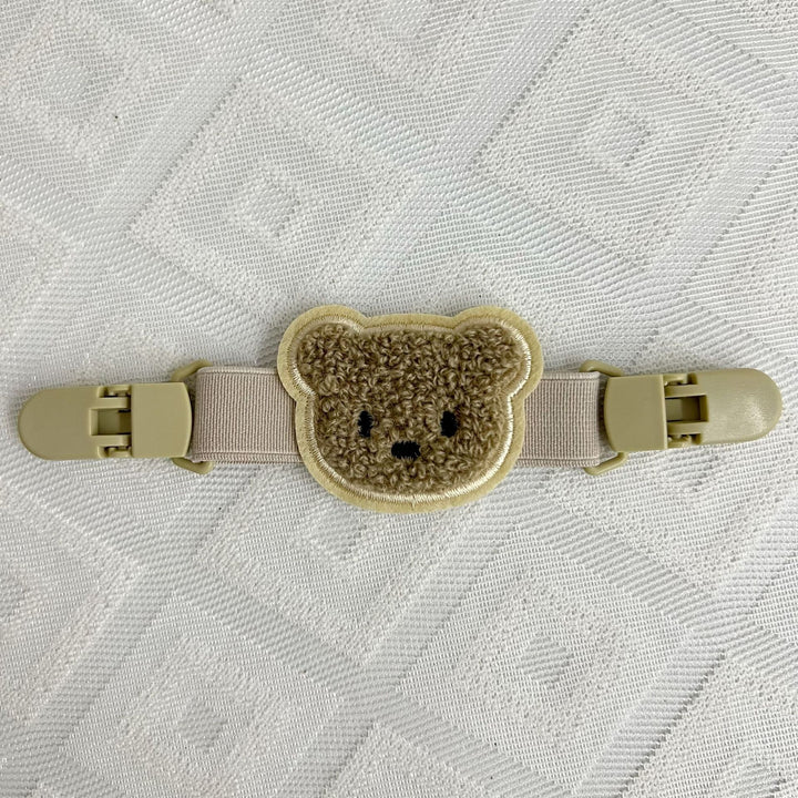 Pacifier and Toy Safety Clip with Plush Bear and Quick-Release Buckles
