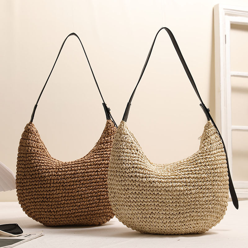 Handmade Hobo Bag Made of Natural Raffia Material Stornfield