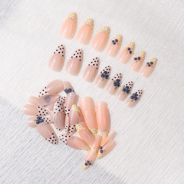 French Tip Floral Press-On Nail Set Stornfield