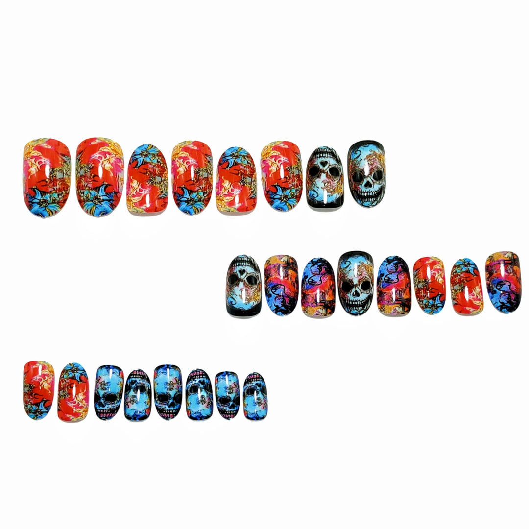 Artificial Nails in Extravagant Skull Design Stornfield