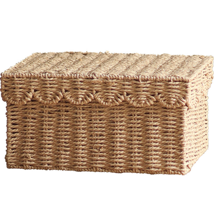 Storage basket with lid and reed design Stornfield