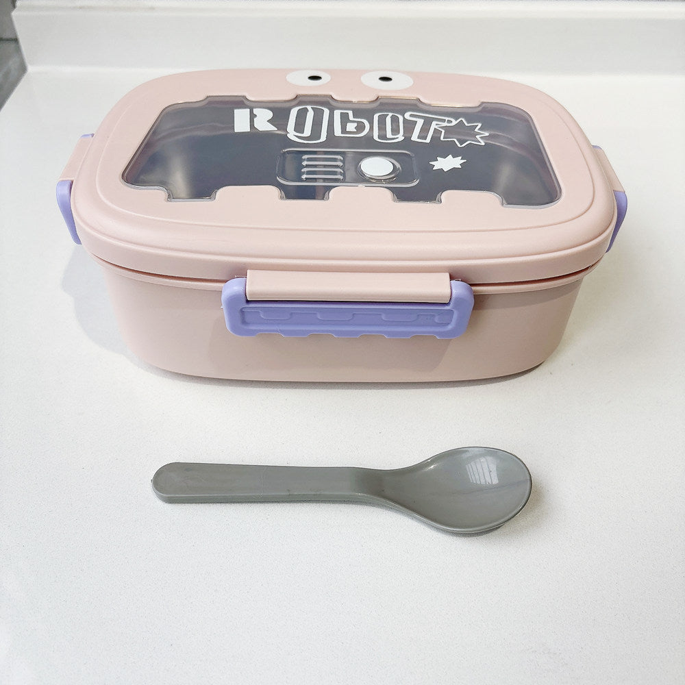 Fun Robot-Themed Lunch Box with Utensils