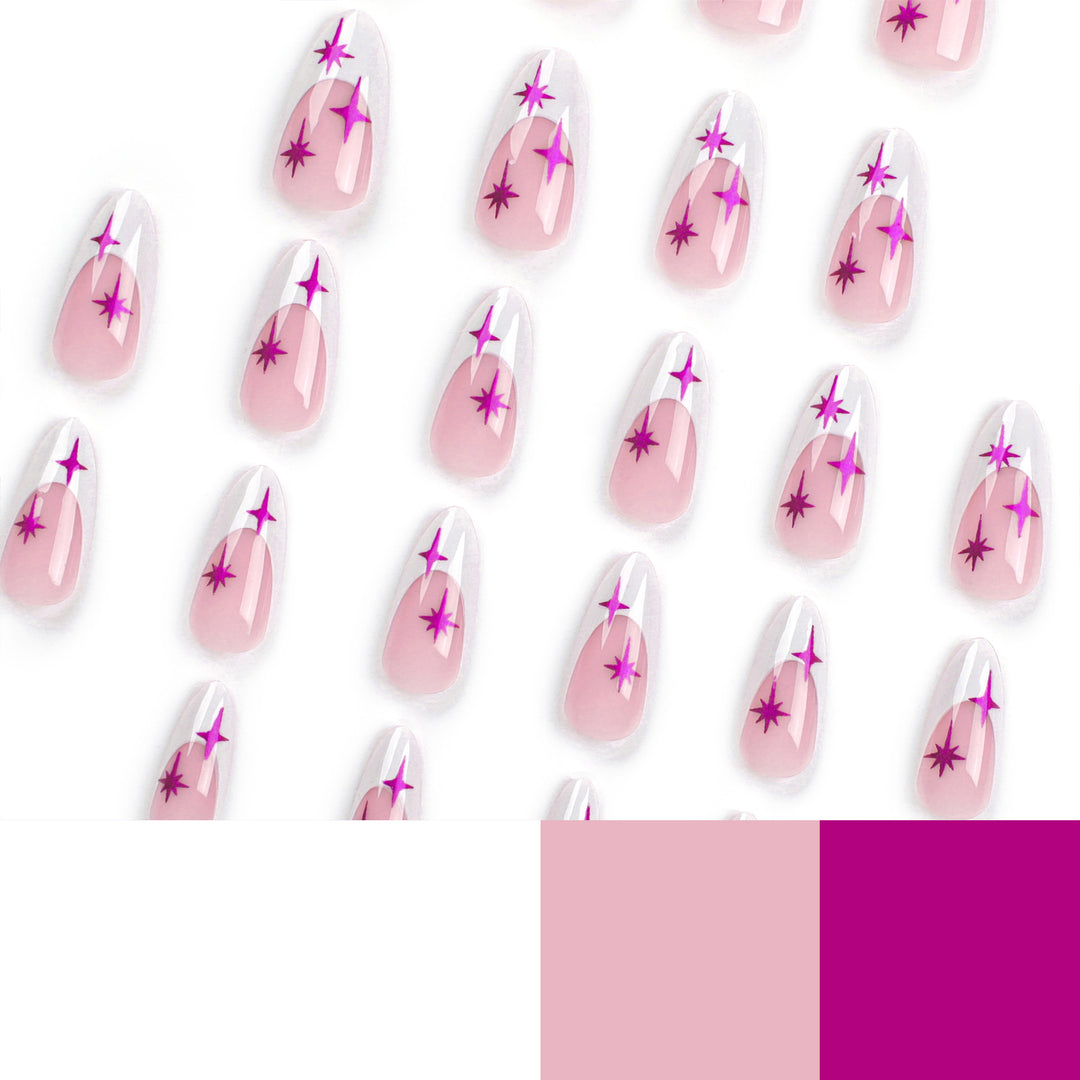 Artful stiletto nails with modern design and glitter details Stornfield