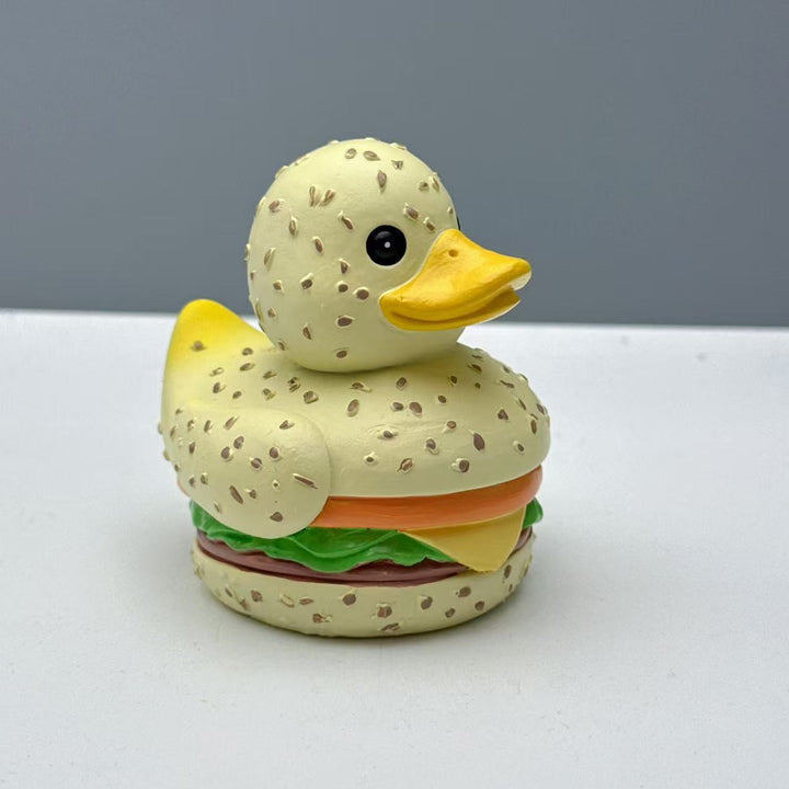 Funny rubber duck in hamburger design Stornfield