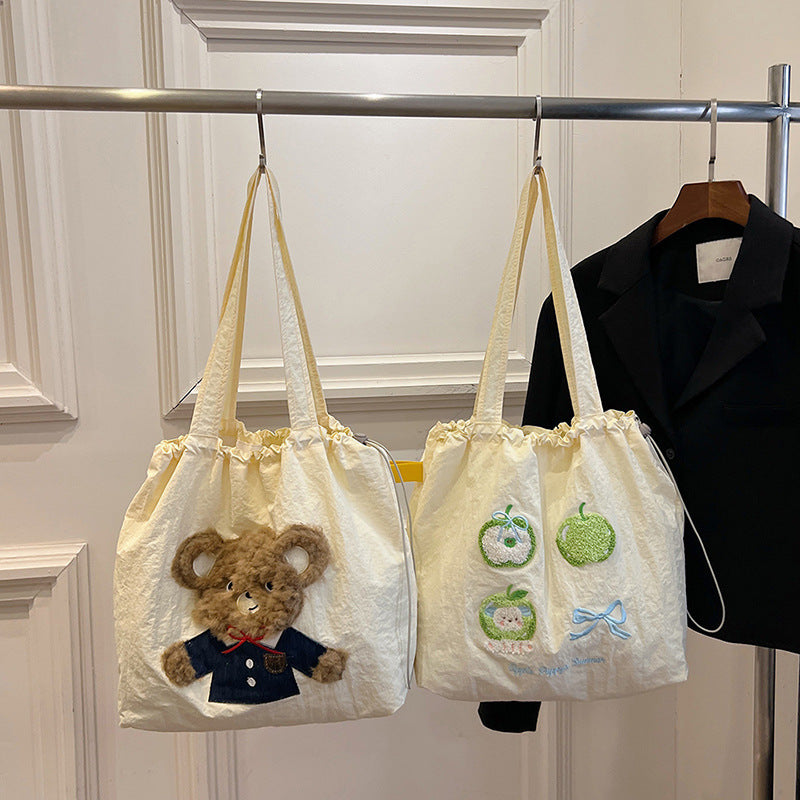 Cute Cartoon-Themed Drawstring Tote Bag