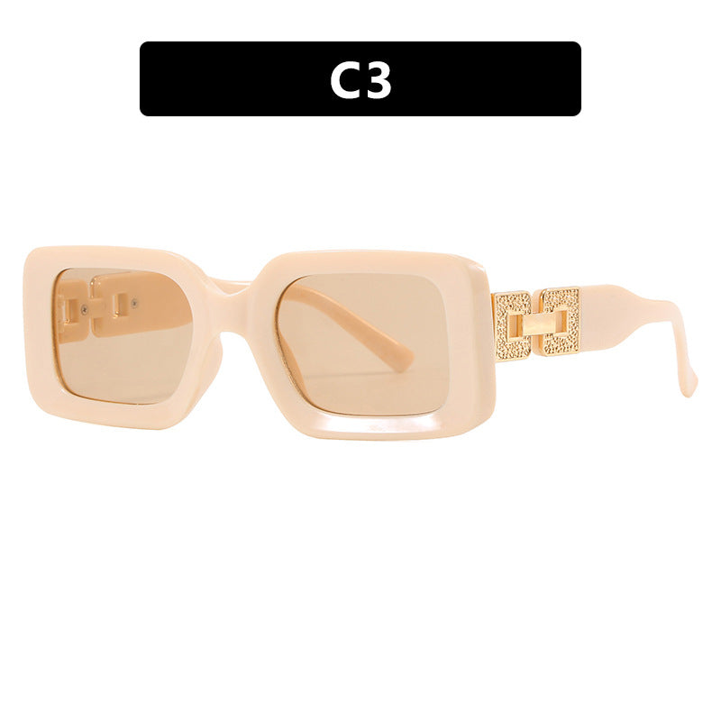 Women’s fashionable sunglasses in elegant square design with luxurious golden accents Stornfield