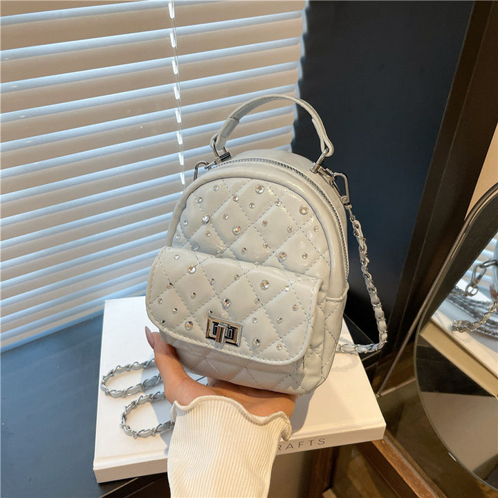 Quilted Mini Backpack with Rhinestone Accents Stornfield