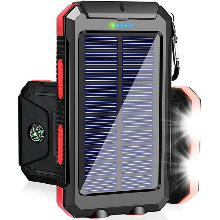 Solar charger with integrated compass and LED flashlight Stornfield