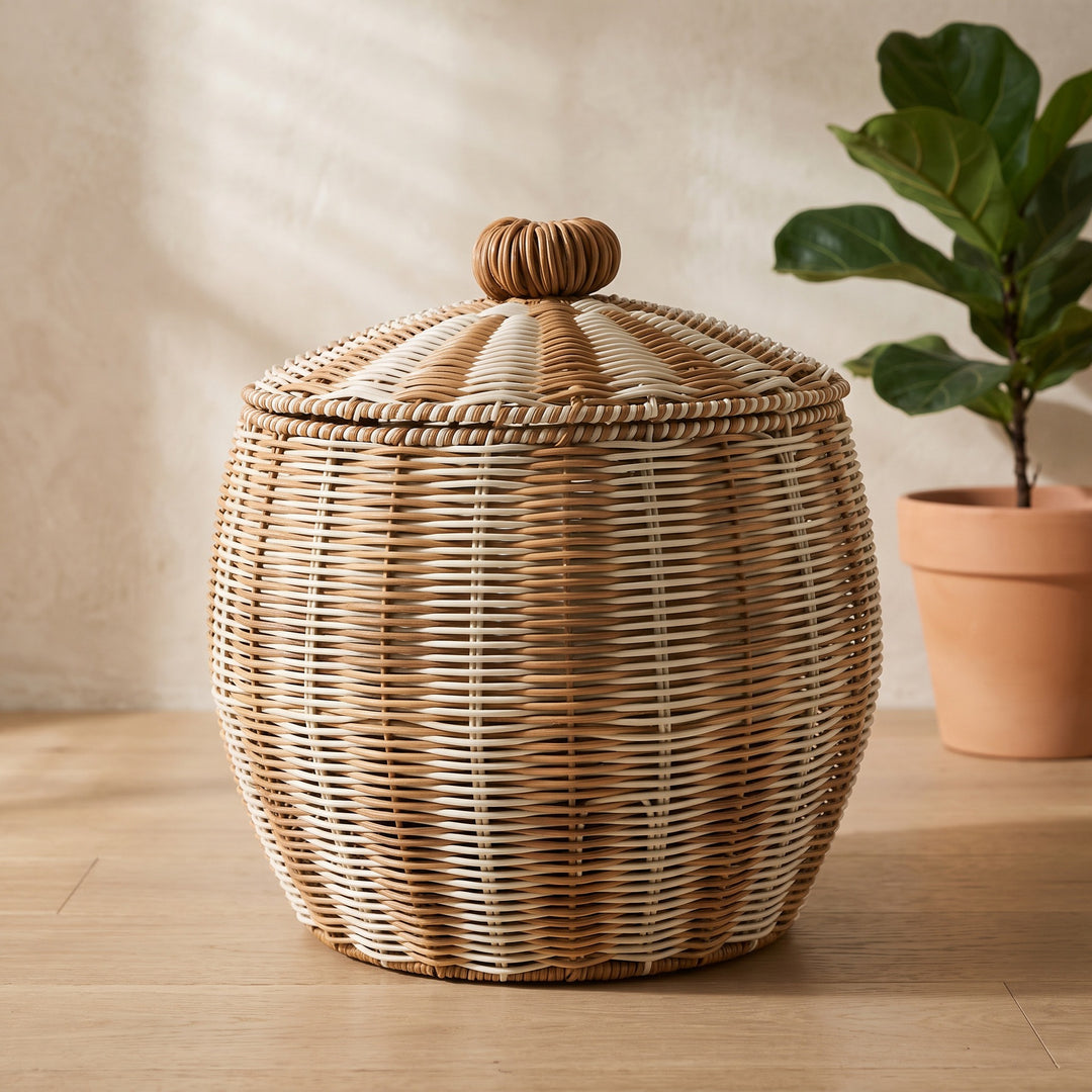 Stylish basket with lid Stornfield