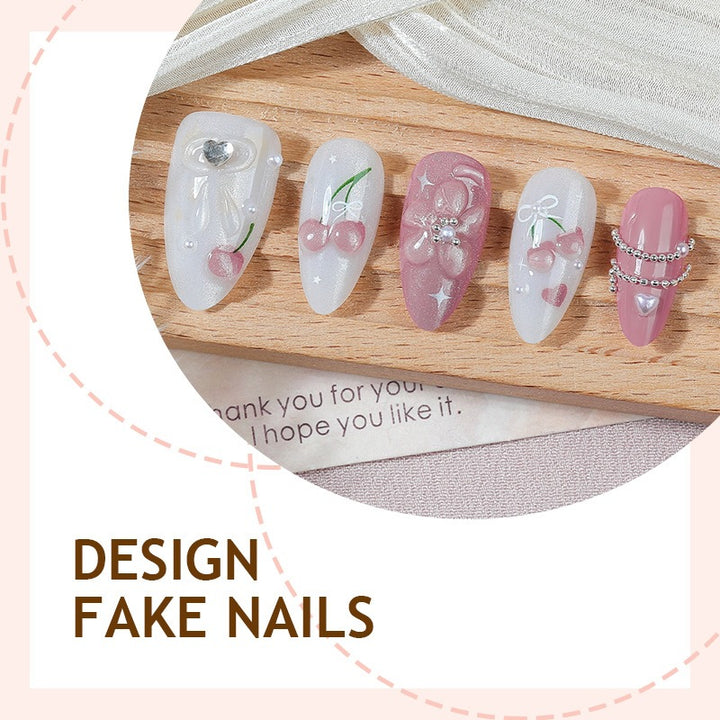 Nail art set with creative flower and glitter elements Stornfield