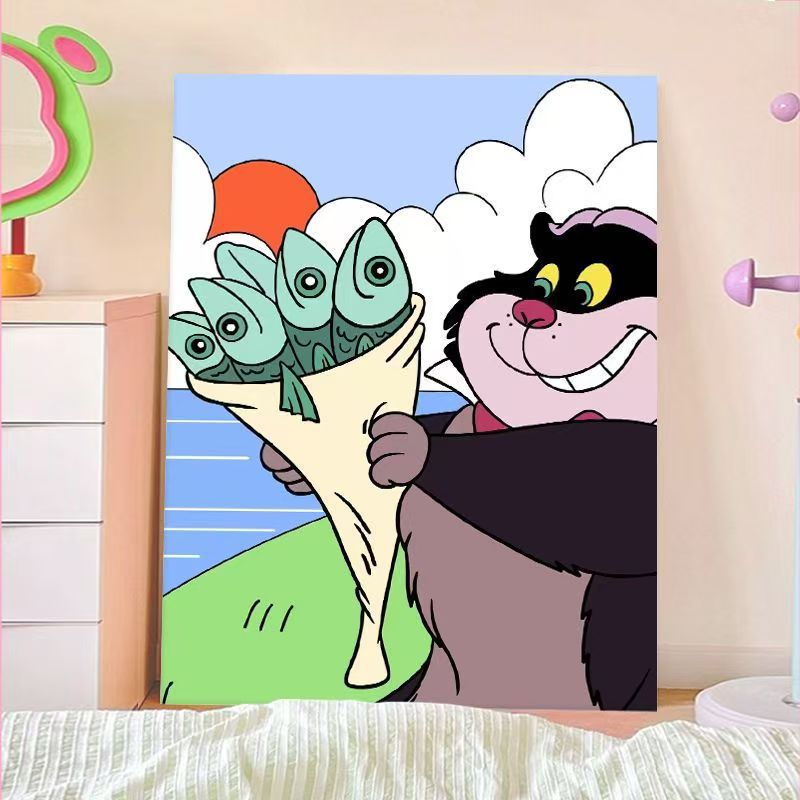 Playful Cartoon Cat Wall Art Stornfield
