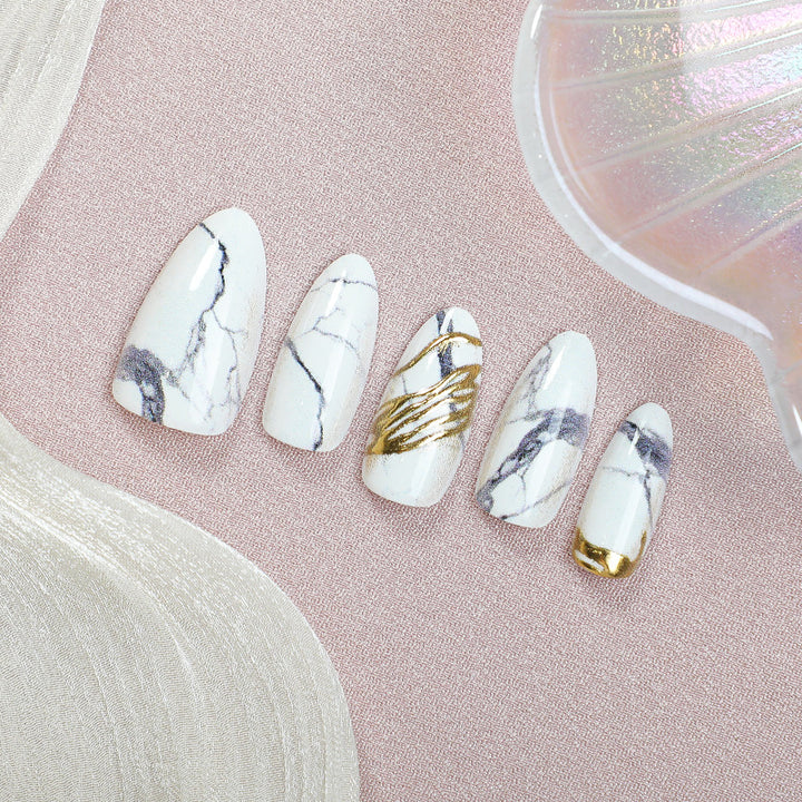 Marble-Inspired Press-On Nails