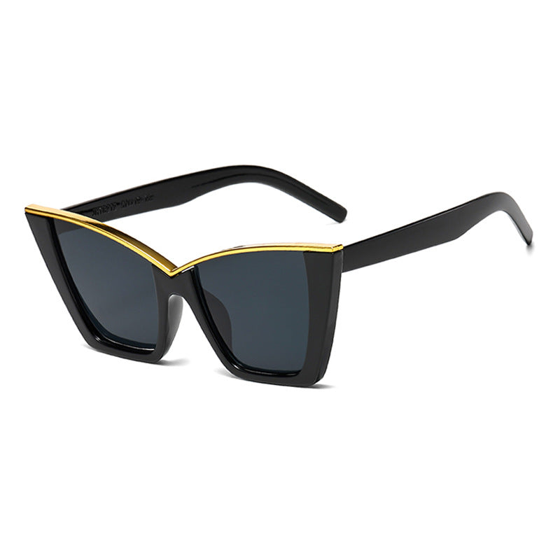 Women extravagant sunglasses with unique design and golden accents Stornfield