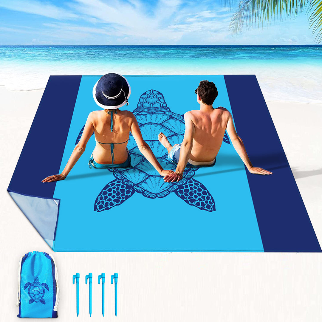 Beach blanket with maritime turtle motif Stornfield