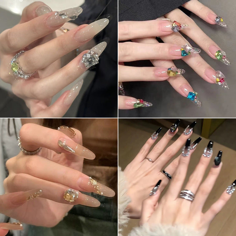 Glamorous Rhinestone-Embellished Press-On Nail Extensions Stornfield