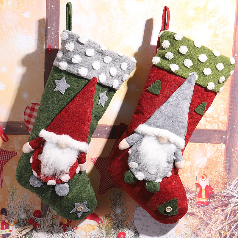 Cute Christmas stocking with gnome motif Stornfield