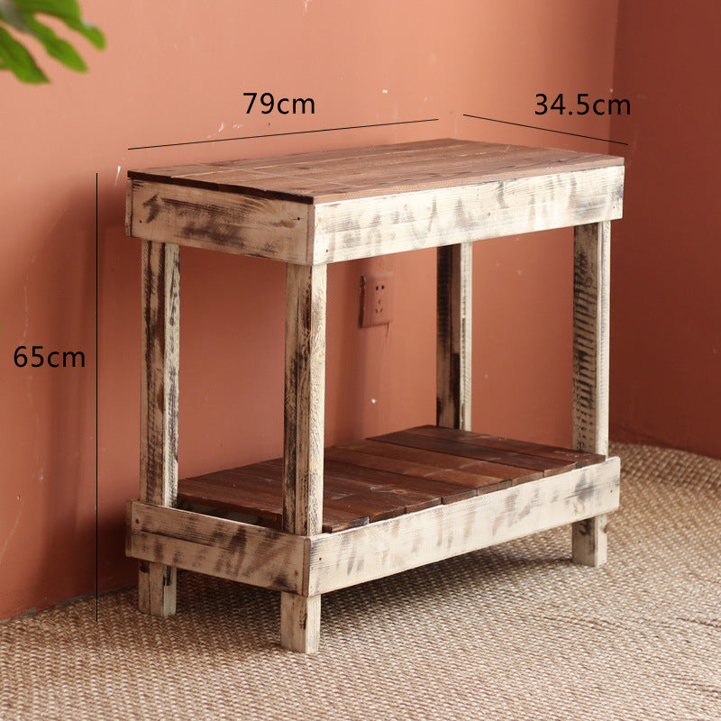 Handmade side table made of solid wood Stornfield