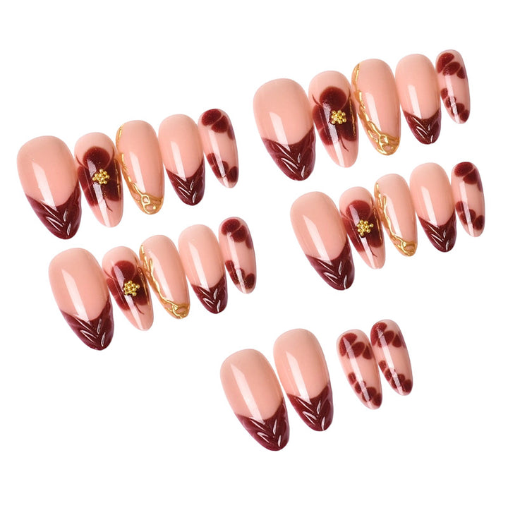 Artistic Floral Press-On Nail Set Stornfield