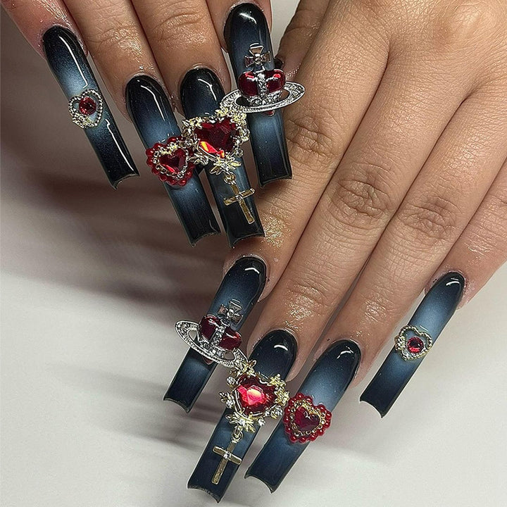 Decorative Nail Art Set with Heart and Gem Accents Stornfield