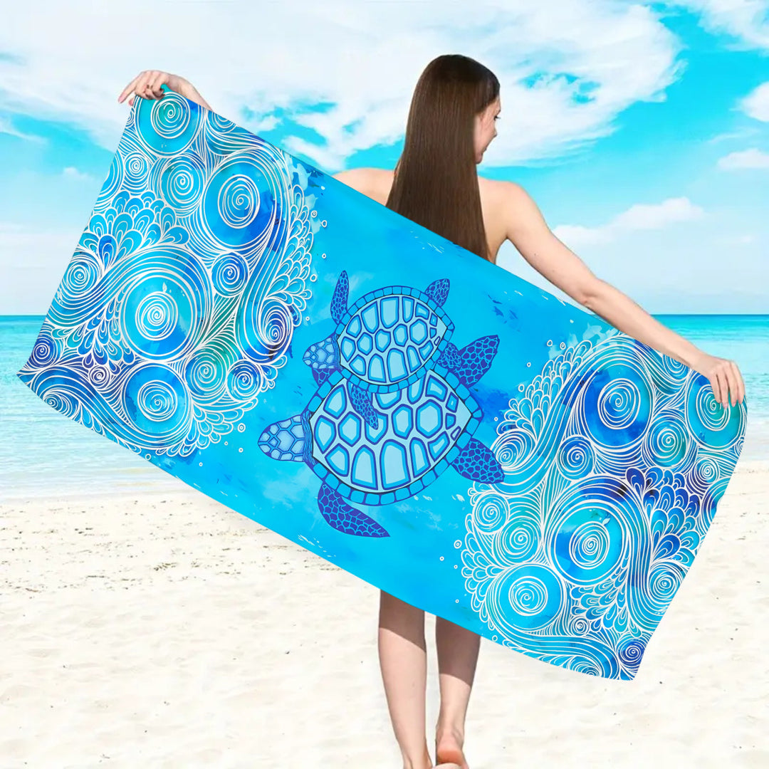 Microfiber beach towel with exclusive turtle motif Stornfield