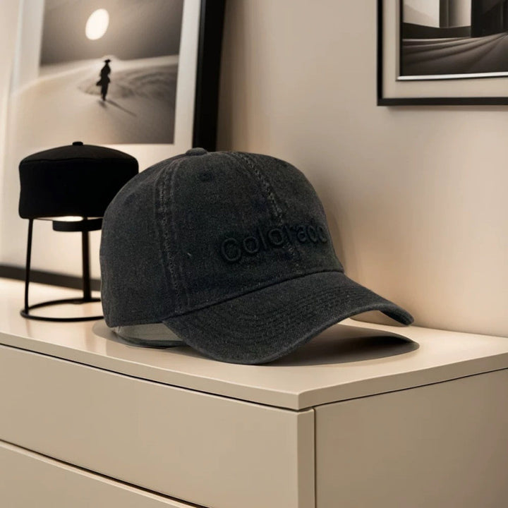 Women's Distressed Cotton Baseball Cap with Embroidered Detail Stornfield