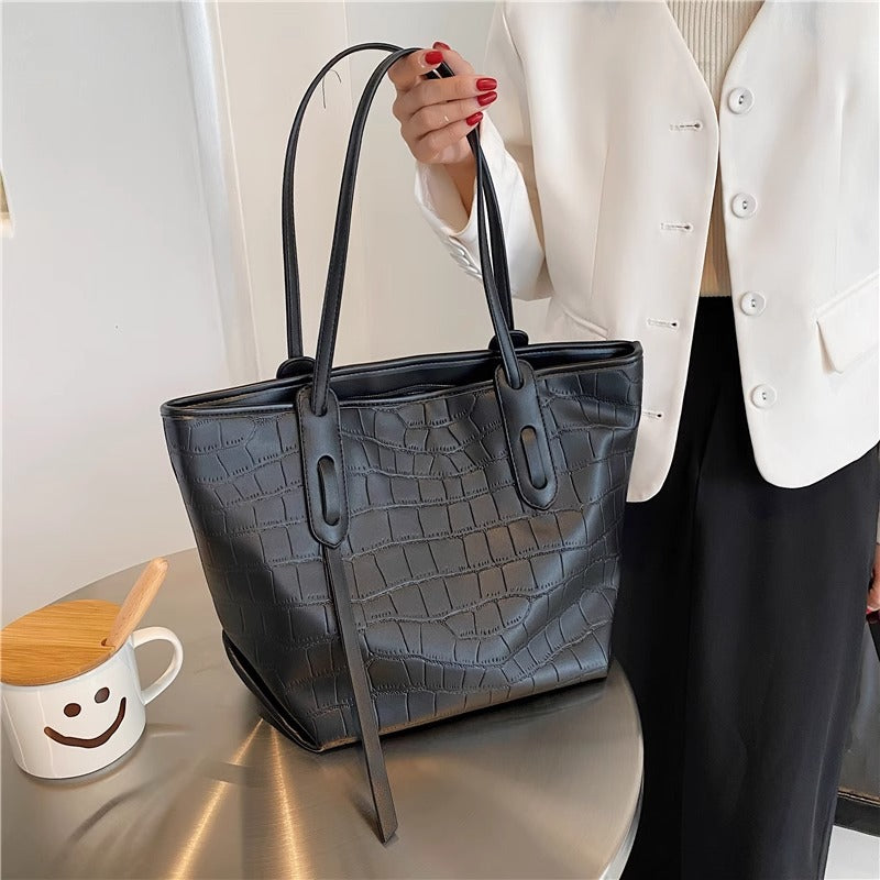 Modern Crocodile-Embossed Tote Bag Stornfield