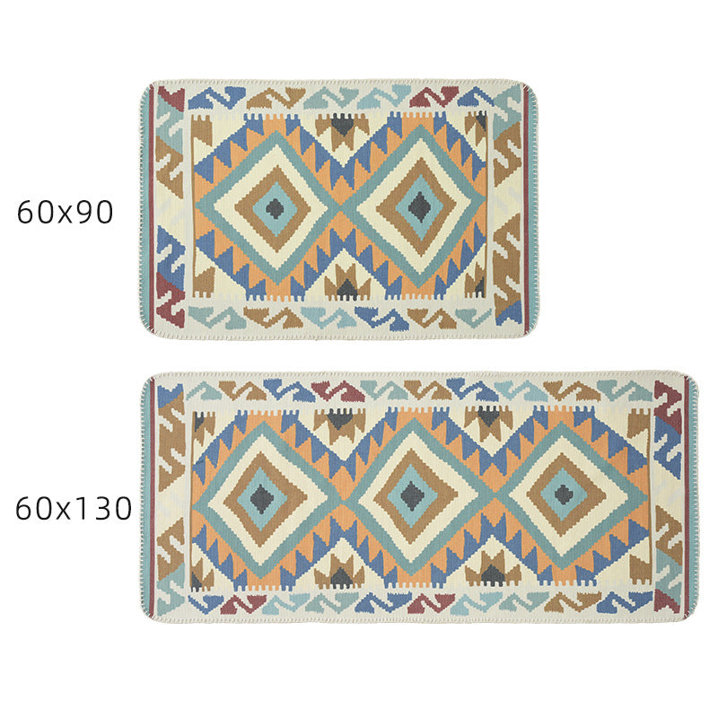 Woven runner rug in ethnic kilim pattern with flat weave structure and non-slip backing Stornfield
