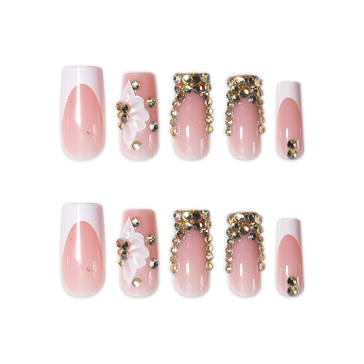 Luxurious Rhinestone Embellished Nail Extensions Stornfield