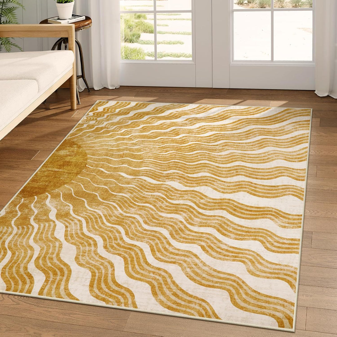 Artistic Wave Pattern Area Rug Stornfield