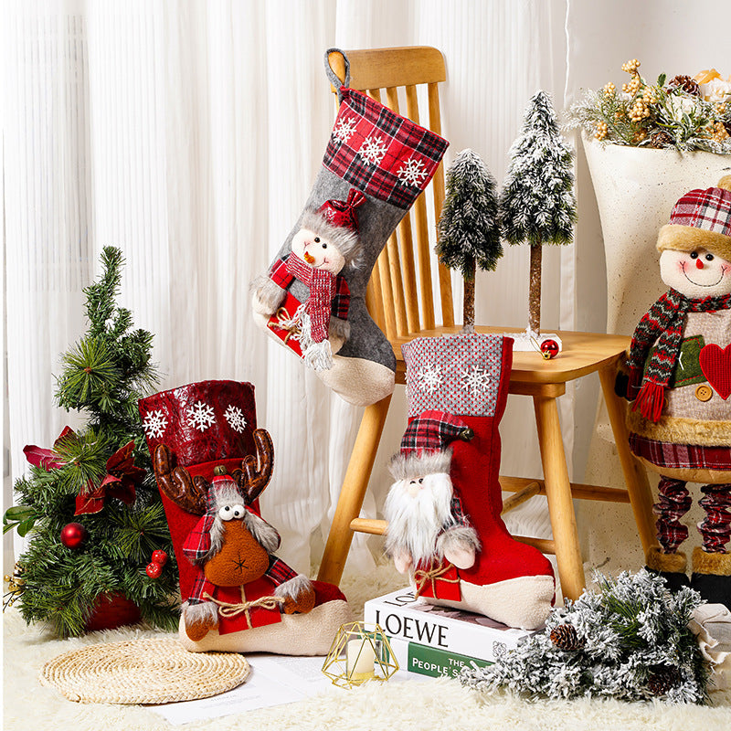 Festive Christmas stocking with reindeer motif Stornfield