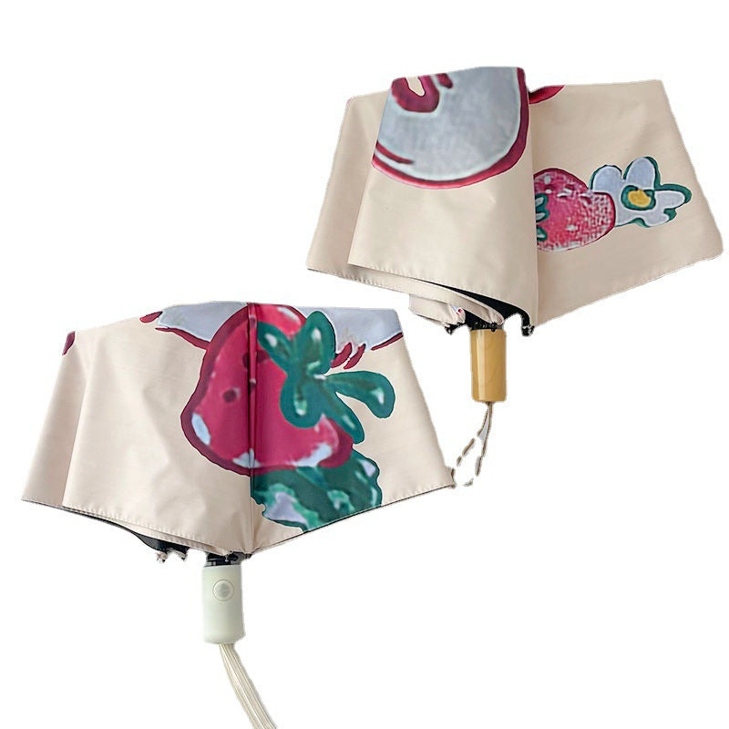 Ladies folding umbrella with cheerful strawberry motif Stornfield
