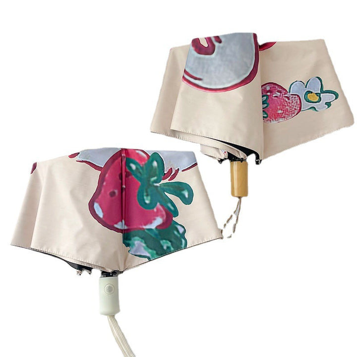 Ladies folding umbrella with cheerful strawberry motif Stornfield