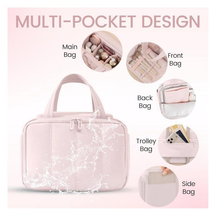 Cosmetic transport bag made of durable material with removable dividers Stornfield