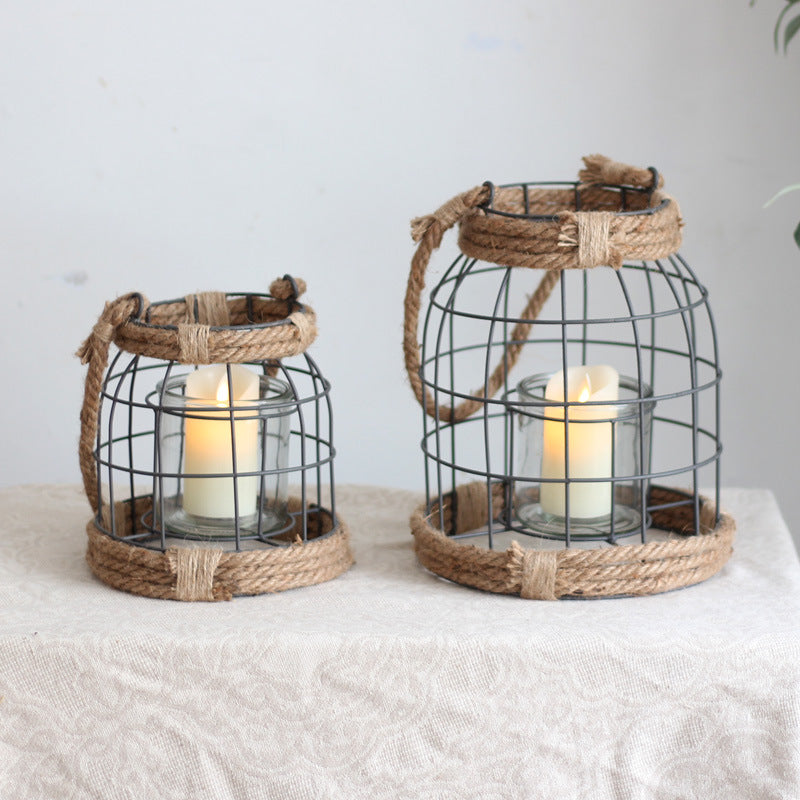 Decorative lantern made of metal and glass Stornfield