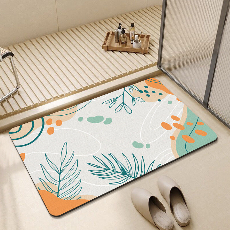 Abstract Floral Design Bath Mat Stornfield