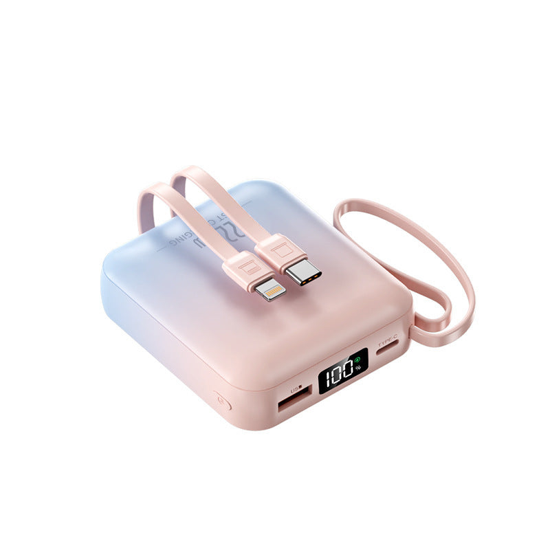 Wearable power bank with dual USB-C connection and digital charge level indicator Stornfield