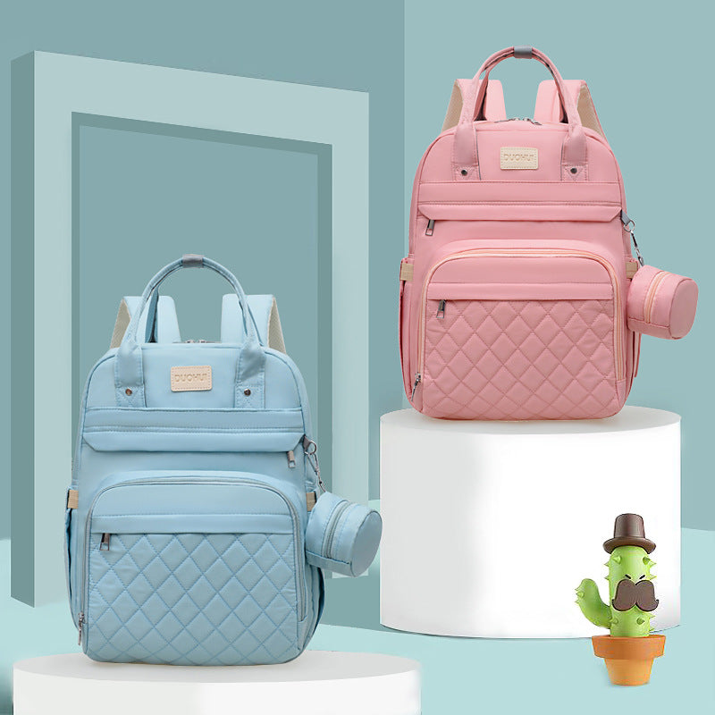 Versatile Quilted Backpack with Handy Side Pouch Stornfield