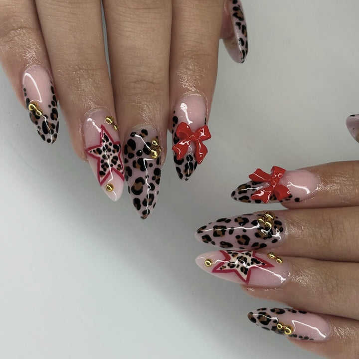 Fierce Leopard Print Stiletto Nail Art Extensions Stornfield