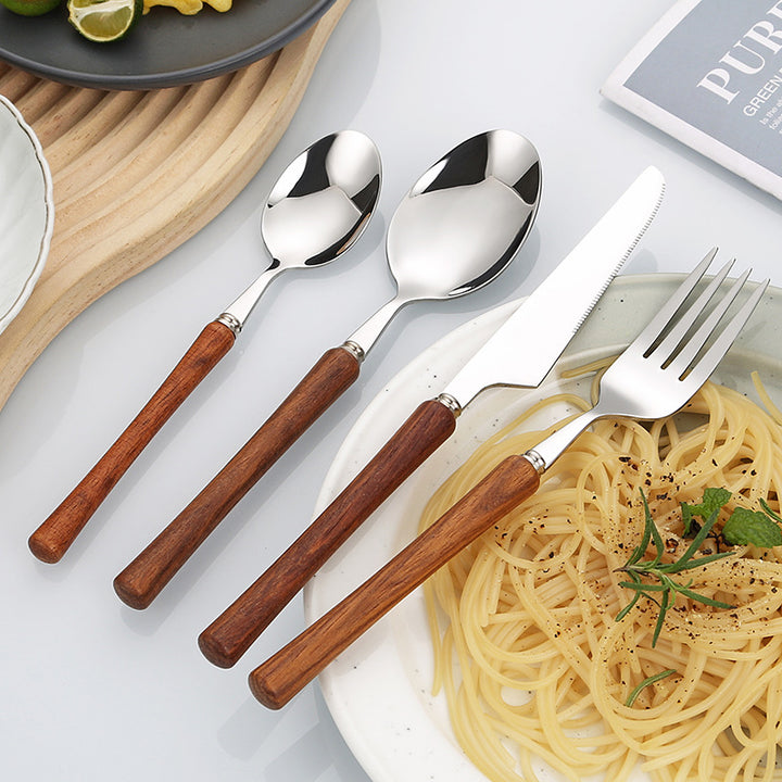 Elegant serving spoon with ergonomic wooden handle Stornfield