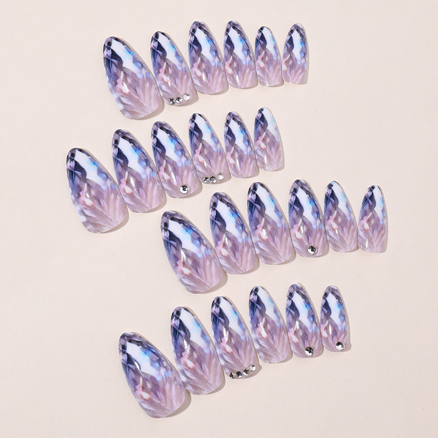 Stylish artificial nail set with glittering ombre effect Stornfield