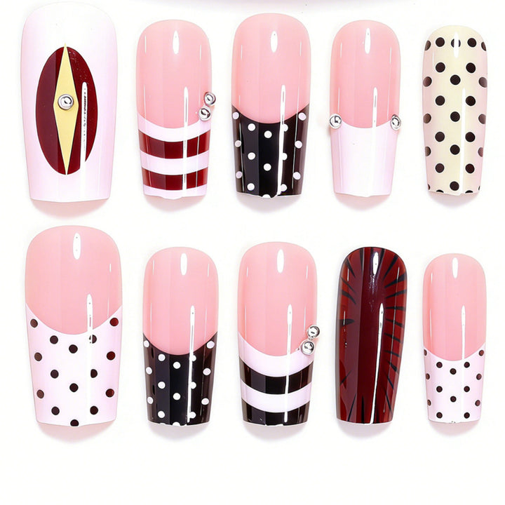 Decorative French Tip Nail Art Extensions Stornfield