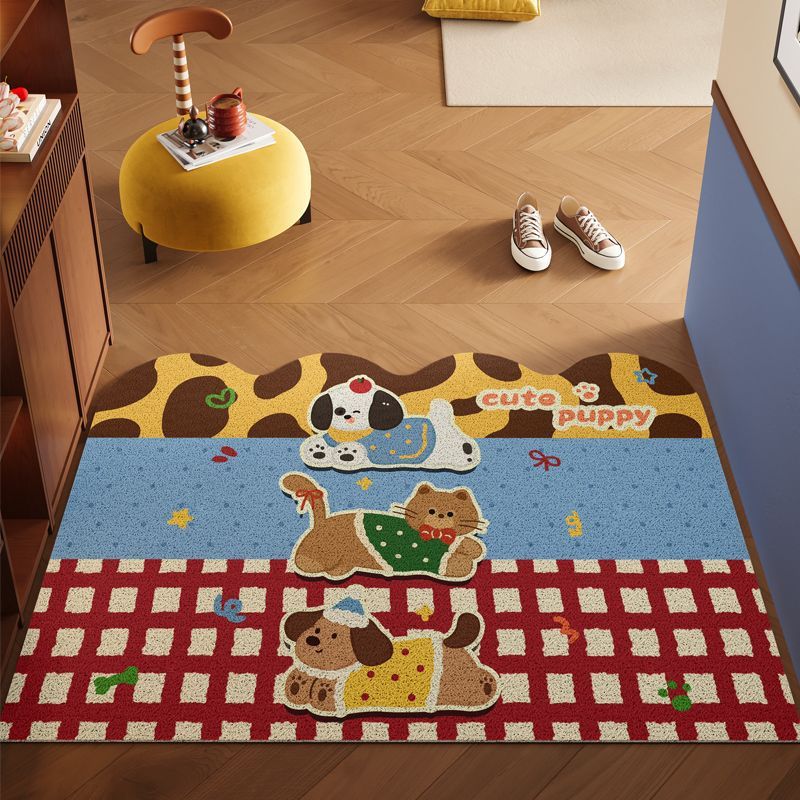 Playful Dog-Themed Welcome Mat