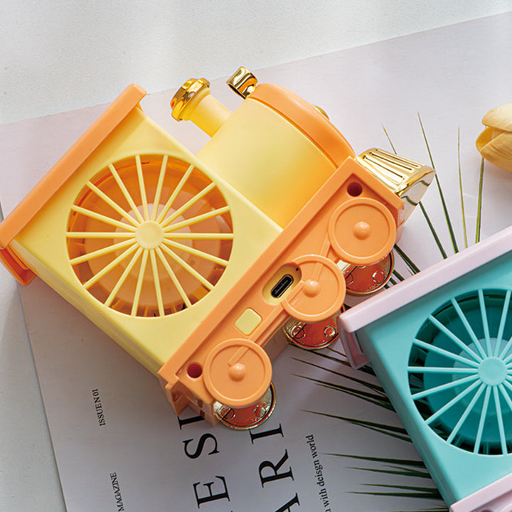 Ladies creative table fan in train design Stornfield