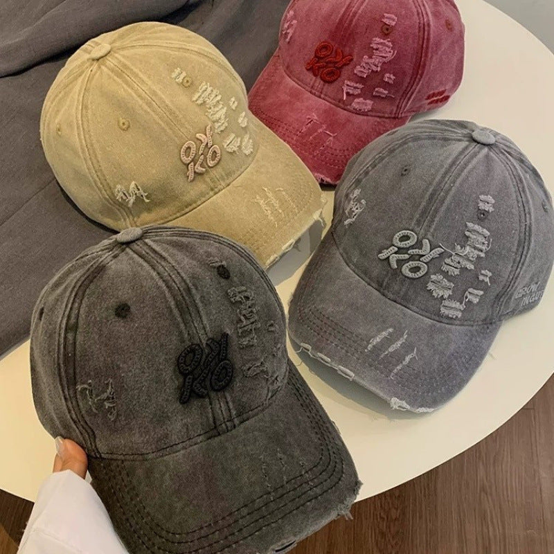 Women's Distressed Graphic Embroidered Baseball Cap Stornfield