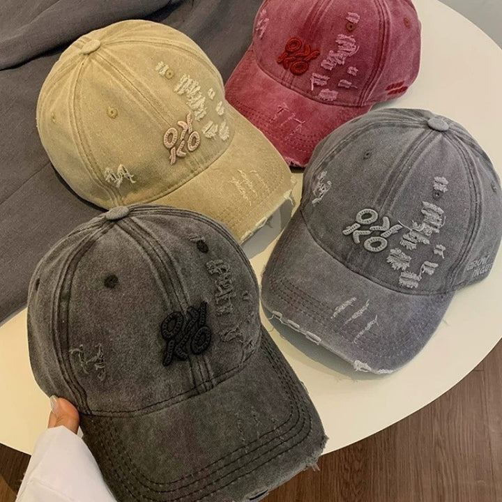 Women's Distressed Graphic Embroidered Baseball Cap Stornfield