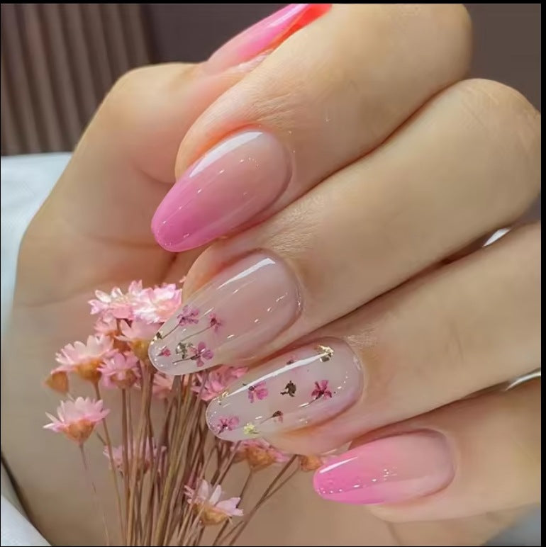 DIY Press-On Nail Art Set with Flower Design Stornfield